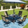 MEOOEM Patio Textilene Swivel Chairs 4PCS Outdoor Dining Chairs with Mesh Fabric Weather Resistant Furniture for Garden Backyard