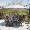 MEOOEM Patio Textilene Swivel Chairs 6PCS Outdoor Dining Chairs with Mesh Fabric Weather Resistant Furniture for Garden Backyard