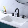 3 Hole Bathroom Sink Faucet 2 Handle Deck Mounted 360-Degree Swivel Matte Black Vessel Basin Faucet RBF61017MB