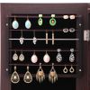 Jewelry Cabinet with Full-Length Mirror, Standing Lockable Jewelry Armoire Mirror Organizer