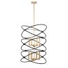 Transitional Gold/Matte Black Metal Chandelier Fixture; 8 lights ; 2-Tier-Candle Ceiling Light for Living Room; Bedroom; Dining Room; Dimmable; E12; W