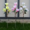 LED Magnolia Flower Stake Light Solar Energy Rechargeable for Outdoor Garden